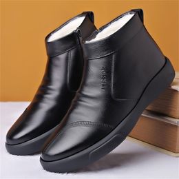 Boots Shoes for Men Winter Fashion Cotton Men's Plush Thickened Leather Waterproof Casual Snow Zapatillas Hombre 221110