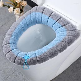 Toilet Seat Covers Thickened Winter Warm Cover WC Pad Four Season Washable Bathroom Accessories O-shape Set