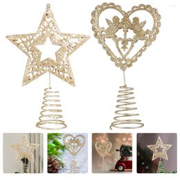 Christmas Decorations Tree Topper Star Light Glittered Xmasholiday Heart Decor Stars Glitter Ornament