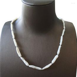 Choker BIWA PEARL NECKLACE NATURE FRESHWATER NECKLACE-15-25 MM MINI BAROQUE PEARL-925 Silver Gold Clasp