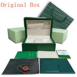 L Top Orologi di lusso Verde Scatole Carte Regalo Orologi Scatole Borsa in pelle Carta Per Rolex originale