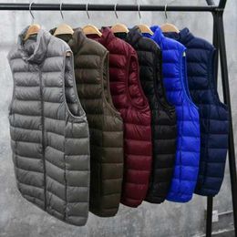 Men's Down Jacket Vest Coat Real Fur Hooded Boys Winter Long Men Black Clothes For