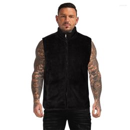 Men's Vests GINGTTO Men's Vest Warm Fuzzy Sleeveless Jacket Man Causual Coats Cardigan Male Air Conditioning Clothes Body Warmer Zm4321