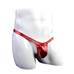 Underpants Men Underwear Male Bikini Pant Men's Comfortable Sexy Patent Leather Briefs Masculina U Convex#S