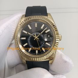 6 Style 2022 New Model Mens Watch Men's In Box 42mm Yellow Gold Black Dial Rubber bracelet Asia 2813 Movement Automatic Mechanical Watches