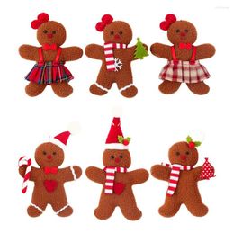 Christmas Decorations 3Pcs Decoration Gingerbread Man Doll Tree Small Hanging Pieces Accessories Home Decor