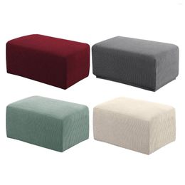 Chair Covers Footstool Cover Rectangle Stretch Ottoman Slipcovers Pouffe Small Sofa