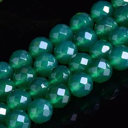 Beads 2-10mm Natural Faceted Green Agates For Jewelry Making Bracelets 15'' Needlework DIY Necklace Earring Trinket