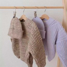 풀오버 가을 가을 여자 아기 니트 스웨터 패션 롱 슬리브 느슨한 스웨터 아기 소년 니트 탑 캐주얼 아이 스웨터 221110