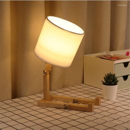 Table Lamps DIY Bedside For Bedroom Living Room Book Desk Lamp Reading LED Light Modern Wood Wooden Nordic Study Lights Lighting