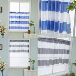 Curtain Short Stripes Cafe Valance Half-curtain For Home Kitchen Window Decoration