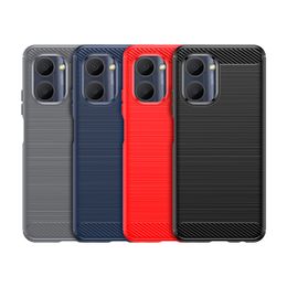 Phone Cases For OPPO Find X5 F21 A97 A57 A17 Reno 8 7 SE Pro Rugged Fibre Carbon Textured Wire Drawing Soft Case