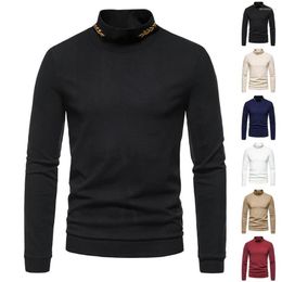 Men's T Shirts Colourful Soft High Neck T-shirts Slim Mens Solid Long Sleeve Pullovers Winter Autumn T-shirt Warmer Shirt Tops Jumper