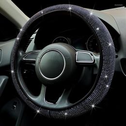 Steering Wheel Covers Diamond Crystal Cover For Women Girls- Bling Rhinestones With Universal Fit 15 Inch