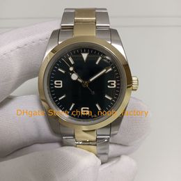 2 Model Automatic Watch In Box Men's Women 36mm Black Dial 18K Yellow Gold Bracelet Midsize Automatic Mechanical Women's Watches
