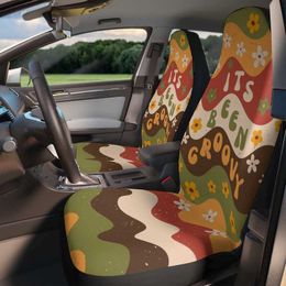 Car Seat Covers Retro Groovy Waves Boho Set Aesthetic Cover Y2k Accessories Good vibes cute car seat deco T221110