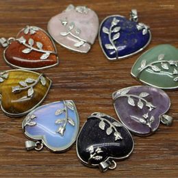 Pendant Necklaces Fashion Jewelry Aventurine Stone Heart Design Rose Decoration For Women Girl Lover Valentine's Day Gifts Wholesale