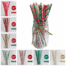 Bar Barware Drinking Straws Disposable environment-friendly paper Christmas straw Creative cocktail juice decoration LK366