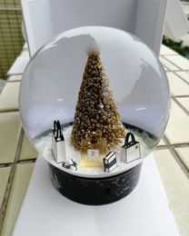 2022 Edition CClassics Snow Globe With Golden Christmas Tree Inside Crystal Ball for Special Birthday Novelty VIP Gift