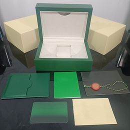 L Boxes Luxus Perpetual Green Uhrenbox Holz für 116660 126600 126710 126711 116500 116610 Uhren Zubehör Hüllen AAA Boxen GMT U-Boot