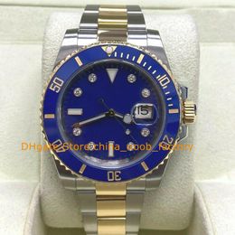 3 Style Mens Automatic Watches With Box Men's 40mm Blue Diamond Dial Two Tone Black Dial Steel 18k Yellow Gold Sport Asia 2813 Movement Watch