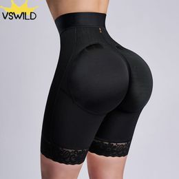 Waist Tummy Shaper Fajas Colombianas Women High Fake Ass Stretch Shorts Control Belly Sheath Trainer Reductive Slimming Pants 221110