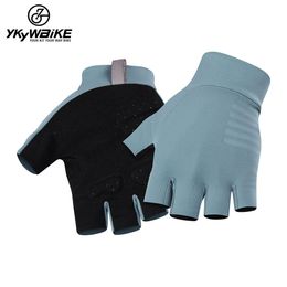 Five Fingers Gloves YKYWBIKE Cycling Half Finger Mens Women's Summer Sports Shockproof MTB Bike Light Soft Bicycle Glove 221110