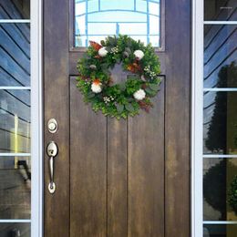 Decorative Flowers Beautiful Long Lasting Retro Style Farmhouse Rustic Front Door Hanging Wreath For Home Floral Garland