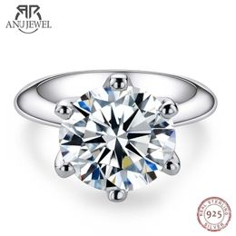 Solitaire Ring AnuJewel 5 D Colour Big Wedding For Women 18K Gold Plated 925 Silver Single s Wholesale 221109