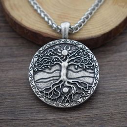 Chains SanLan 12pcs Wicca Norse Viking Tree Of Life Necklace Ying Yang Sun And Moon Jewellery