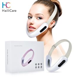 Face Care Devices Electric Lifting Double Chin V-Line Lift Up Belt LED Pon Therapy Massager Vibration Slimming Beauty 221110