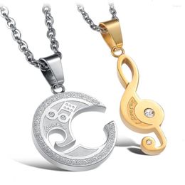 Pendant Necklaces Selling STAINLESS STEEL Puzzle Music Note Necklace For Couples Unique Design Cute Style GX822