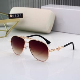 Designer Square Sunglasses Men Women Unisex Vintage Shades Driving Polarised Sunglass Male Glasses Fashion Metal Plank Sunglass Eyewear 0831