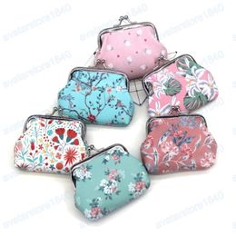 Women Floral Mini Change Purses Case Leather Coin Purse Kids Coin Pocket Wallets Earphone Key Card Holder Wallet Bag Pouch