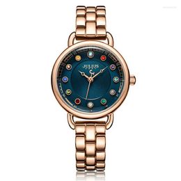 Wristwatches Julius Lady Women's Watch MIYOTA Fashion Hours Colorful Birthstone Bracelet Business Clock Girl's Birthday Valentine