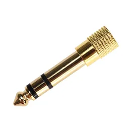 Jack 6.35mm Male To 3.5mm Female Connector Adapter Headphone Speaker Audio Amplifier Microphone AUX Converter