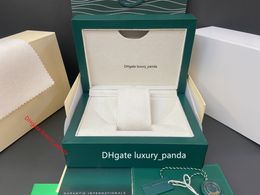 5A dark green watch boxes original wooden fashion gift box for 126610 126613 116500 116506 126710 126660 luxury Rolex watches box card booklet handbag-2