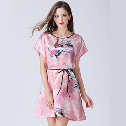 Women's Sleepwear Night Skirt Female Summer Korean Student Cute Dress Plus Size Home Service Feminine Women's Ice Silk Pajamas Can Be