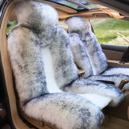 Car Seat Covers Car Front Seat Cover Fur Car Seat Steering Wheel Cover Pink Wool Winter Essential Universal Furry Fluffy Thick Faux T221110