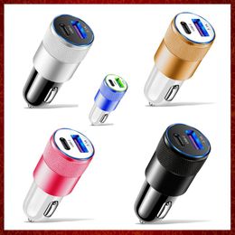 2022 5 colors Quick Charge 3.0 68W PD Car Charger Car Phone Adapter USB Type C Fast Charging For iPhone 13 12 Xiaomi Huawei Samsung S21 S22 HOT Car-charge AUTO Electronics