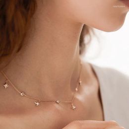 Choker 35cm 10cm Extend Geometric Bezel CZ Dots Star Charm Women Necklace Trendy Christmas Gift Jewellery