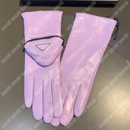 Womens Designers Leather Gloves Sheepskin Fashion Winter Warm Designers Gloves Small Bag Luxury Genuine Leather Glove For Ladies