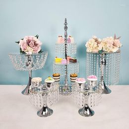 Bakeware Tools 5pcs /lot Acrylic Cake Stand Cupcake Tray 3 Tiers Clear Mirror Holder