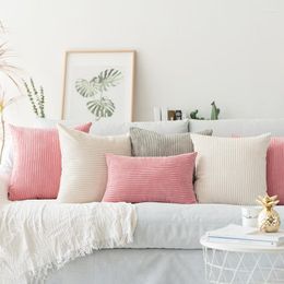 Pillow 45x45cm/60x60cm Solid Pillowcase Corduroy Flocking Velvet Cover Pink Grey Blue Coffee Soft Home Decor