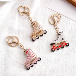 Diamond Set Skating Shoes Keychain Fashion Jewelry Alloy Bag Car Key Ring Creative Keychains Accessories Gift