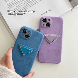 Luxury Lint Designer Phone Case For Iphone 14 Pro Max 13 12 11 Sets Max Fashion Shockproof Simple Style Triangle Two Colors 22111103CZ