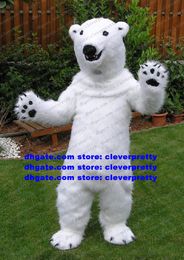 Long Fur Polar Bear Mascot Costume White Sea Bear Adult Cartoon Character Society Activities Birthday Party zx1211