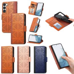 Premium Vegan Leather Wallet Cases For Samsung S23 Plus Ultra M13 4G X Cover 6 Pro A23E A14 5G A04S Comfortable Touching Credit ID Card Slot Business Flip Holder Pouch