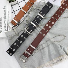 Belts Arrival Female Hip-hop Wide Trousers Iron Ring Chain Double-exhaust Steam Eyelet Belt Student Fashion Decorative Women