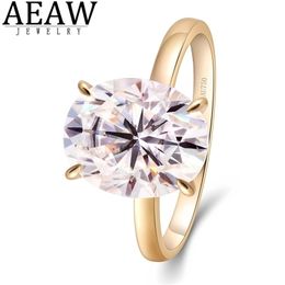 Solitaire Ring 30 8X10 mm DE Colour VVS1 Oval Cut Engagement 14K Real Yellow Gold Test Positive Certificated 221109